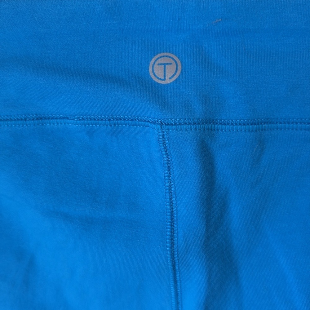 NWT T by Talbots Capri Blue Capri Leggings SZ XL no Back Pocket w Gathered Hem - Picture 11 of 11